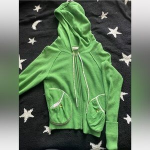 Green Hooded Zip-Up Jacket